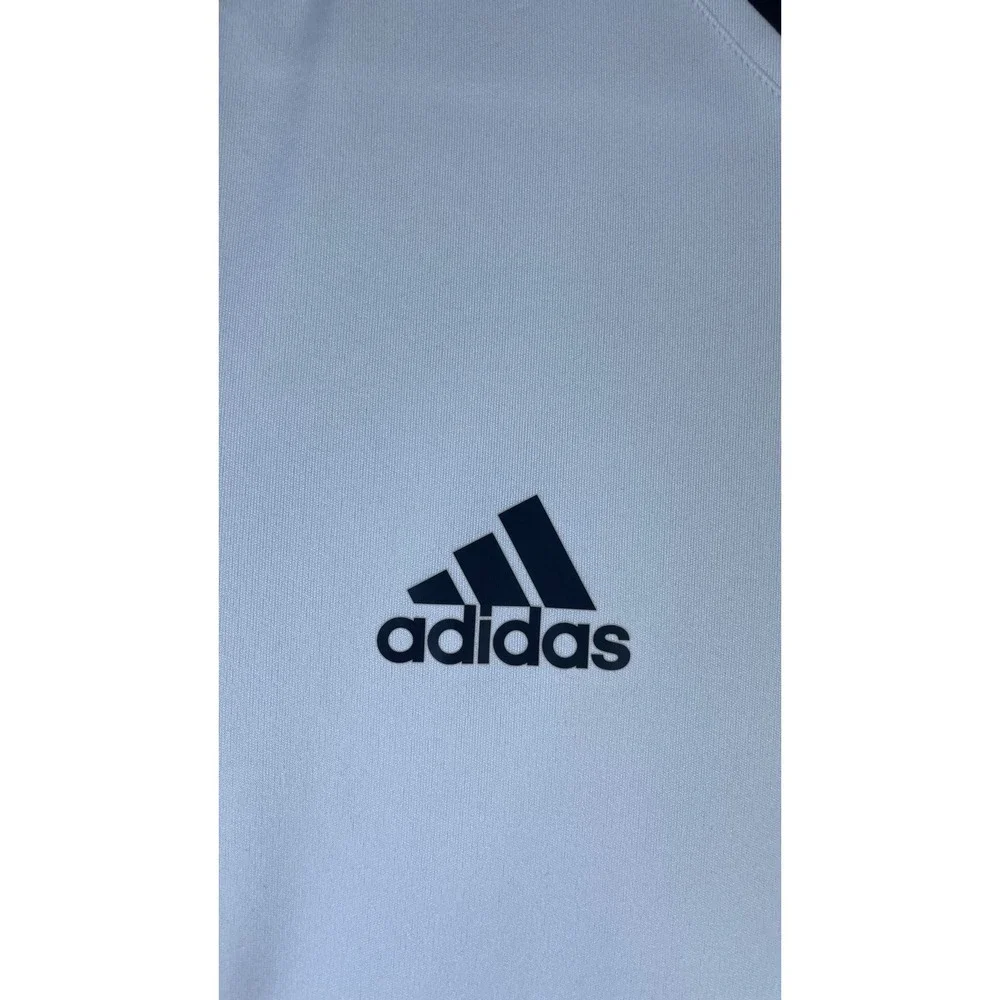 Adidas Soccer Jersey Men Small White Excellent Aeroready Primegreen Short Sleeve